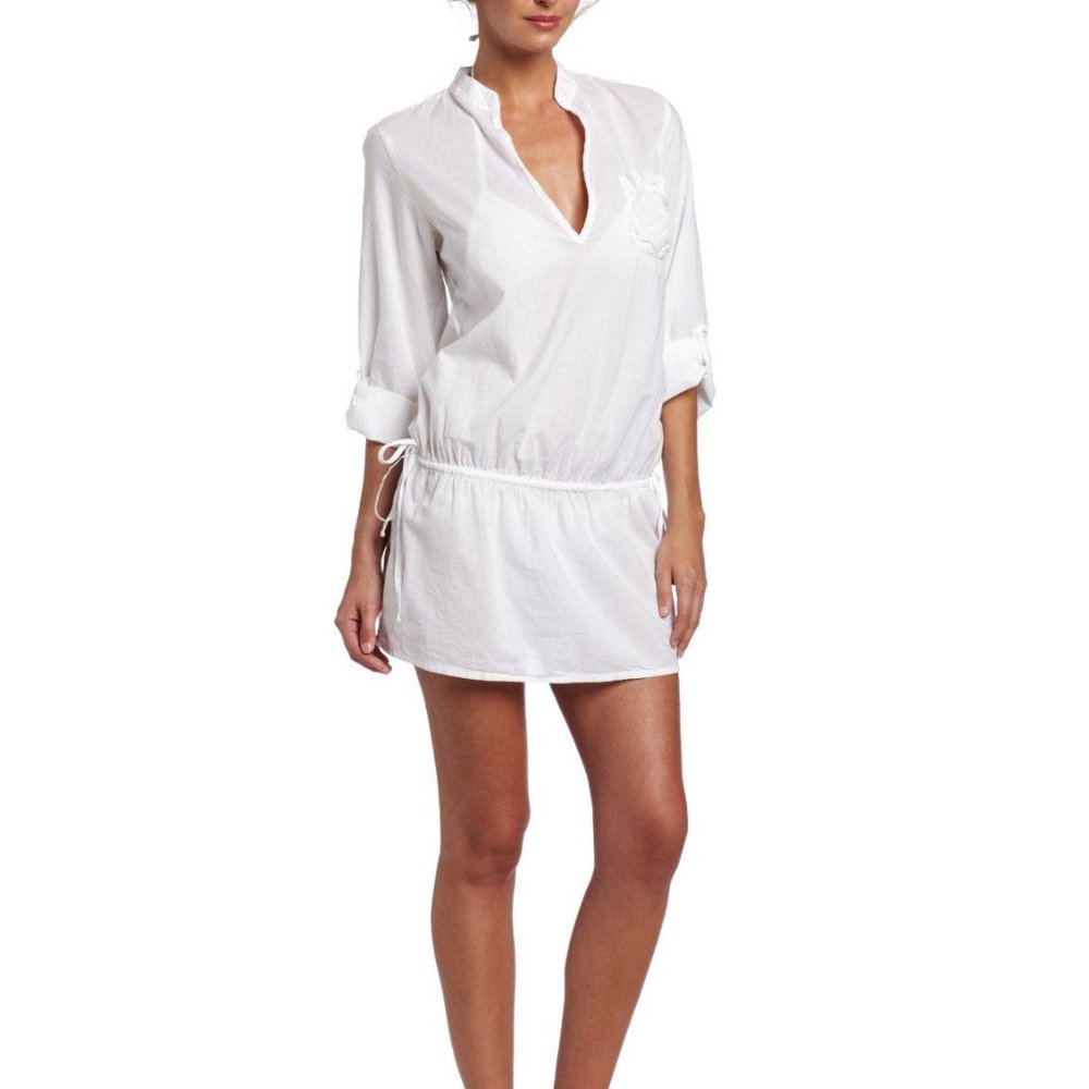 Splendid white tunic beach cover up size S